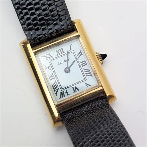 cartier 18k gold watch|cartier 18k gold electroplated swiss.